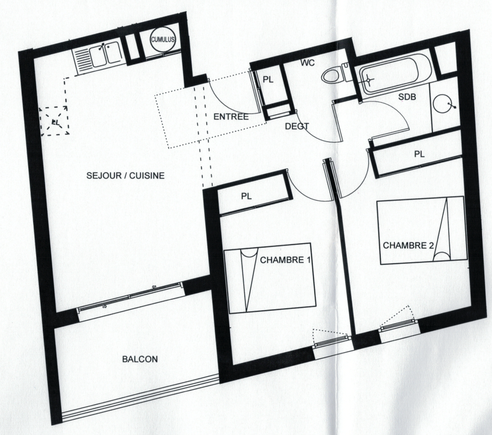 LA TESTE – Centre Ville – Charmant T3 de 50 m2 avec balcon
